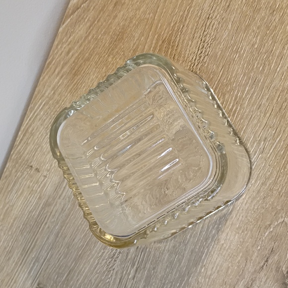 Vintage Federal Glass Refrigerator Dish Embossed Vegetable Design Clear Ribbed - Picture 6 of 8